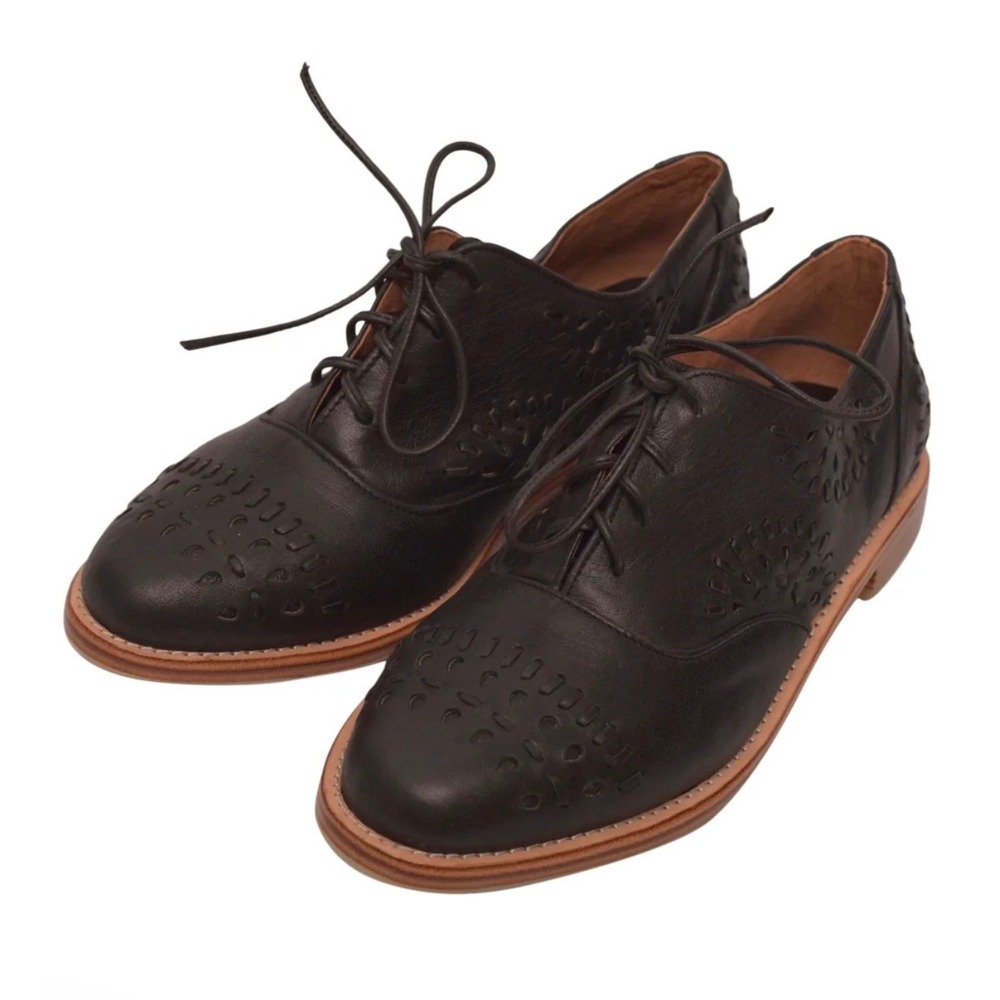 Bali Elf Made my Hand Heartbreak Leather Oxfords Women 8 Black Artisan
